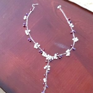 01  necklace  with white and brown pearls